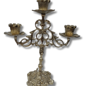 Met 10 - Castiçal 3 velas (trabalhado)